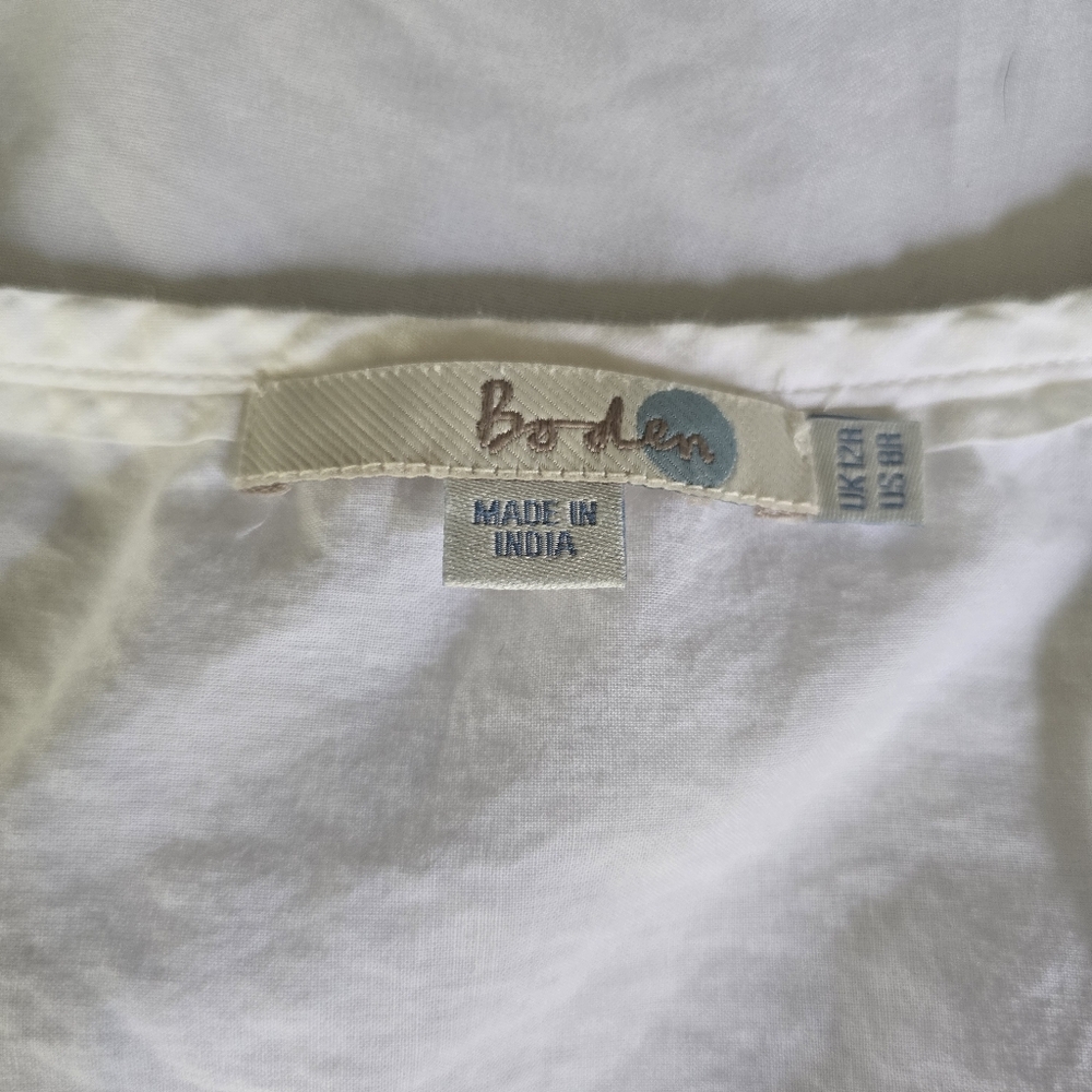 Boden White Eyelet Trim Blouse - Picture 4 of 9